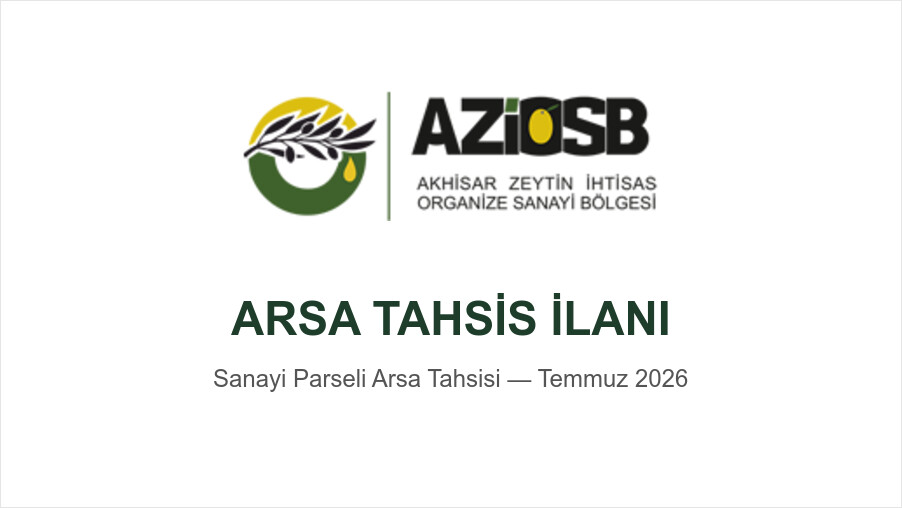 Sanayi Parseli Arsa Tahsis İlanı